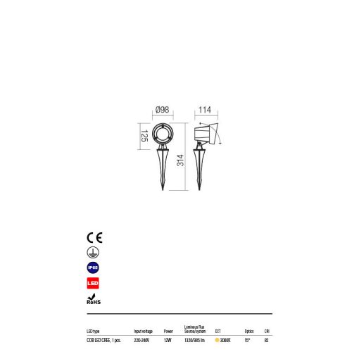 Redo Kültéri spot lámpa ZIGGY 90110