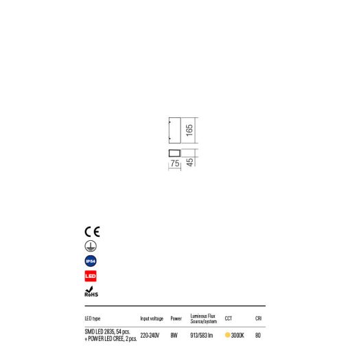 Redo Kültéri fali lámpa IVAR 90113
