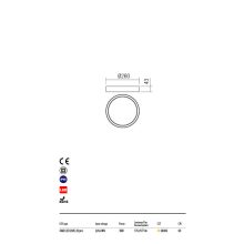 Redo Kültéri mennyezeti lámpa PONZA 90155