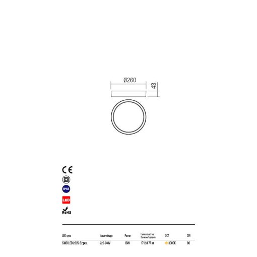 Redo Kültéri mennyezeti lámpa PONZA 90155