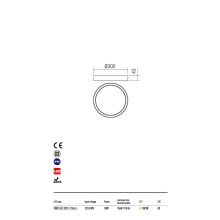 Redo Kültéri mennyezeti lámpa PONZA 90156