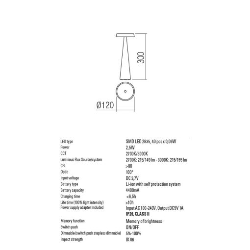  Redo OUT  Kültéri asztali lámpa 90333 TAO
