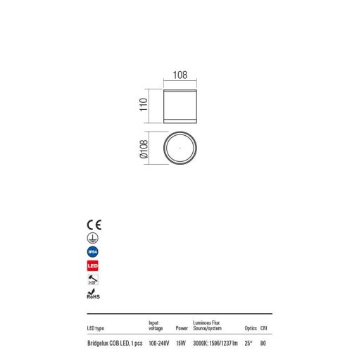  Redo OUT Kültéri mennyezeti lámpa 90345 XILO
