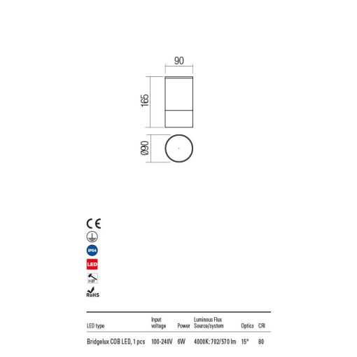  Redo OUT Kültéri mennyezeti lámpa 90355 XILO
