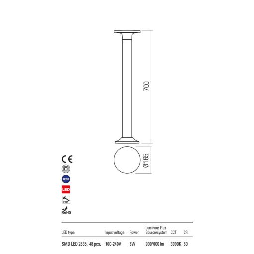  Redo OUT Kültéri álló lámpa 90374 AURA