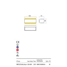  Redo OUT Kültéri fali lámpa 90404 DASH