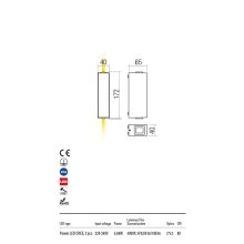  Redo OUT Kültéri fali lámpa 90422 ACE
