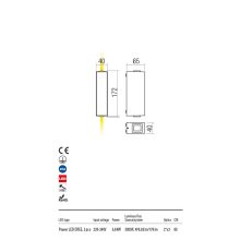  Redo OUT Kültéri fali lámpa 90423 ACE