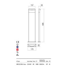  Redo OUT Kültéri álló lámpa 90429 POLIFEMO POLE