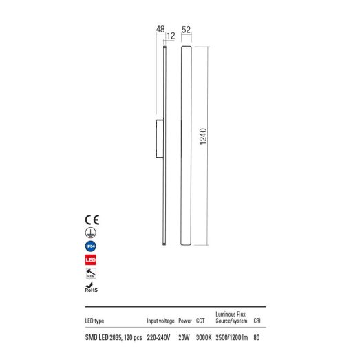  Redo OUT Kültéri fali lámpa 90430 REFLEXA