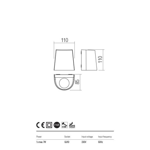  Redo OUT Kültéri fali lámpa 90456 TRON
