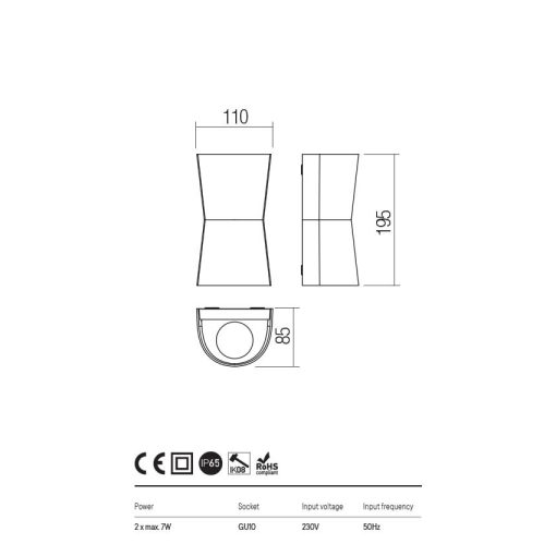  Redo OUT Kültéri fali lámpa 90458 TRON