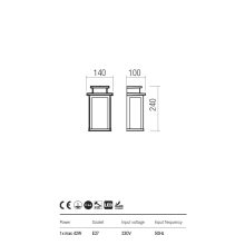  Redo OUT Kültéri fali lámpa 90460 YARD