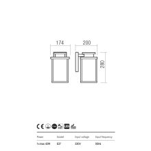  Redo OUT Kültéri fali lámpa 90462 YARD