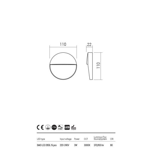  Redo OUT Kültéri fali lámpa 90472 LANDER
