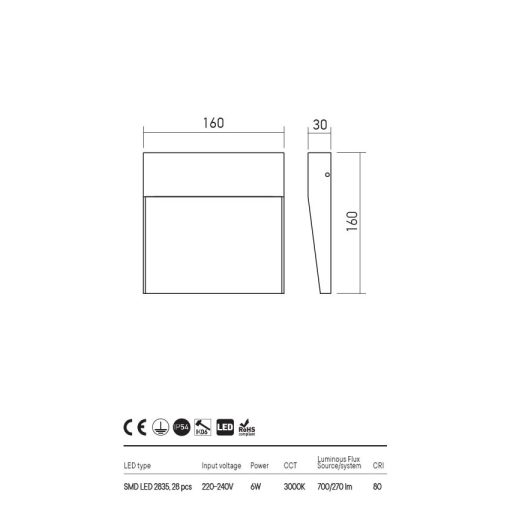  Redo OUT Kültéri fali lámpa 90478 LANDER