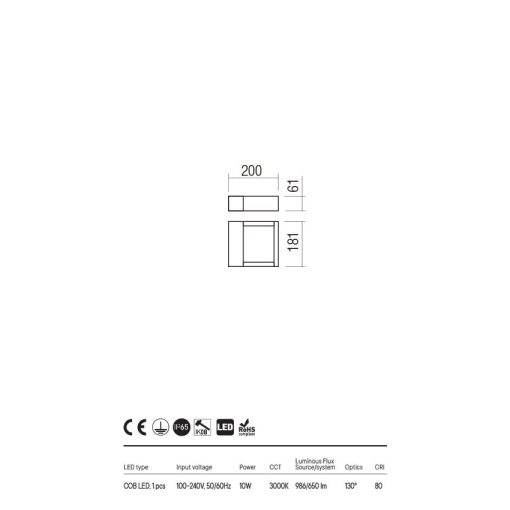  Redo OUT Kültéri fali lámpa 90508 WALD
