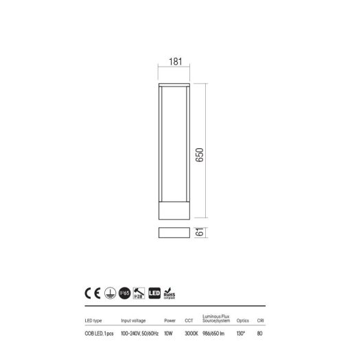  Redo OUT Kültéri álló lámpa 90509 WALD
