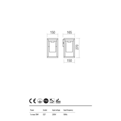  Redo OUT Kültéri fali lámpa 90521 LAGOS