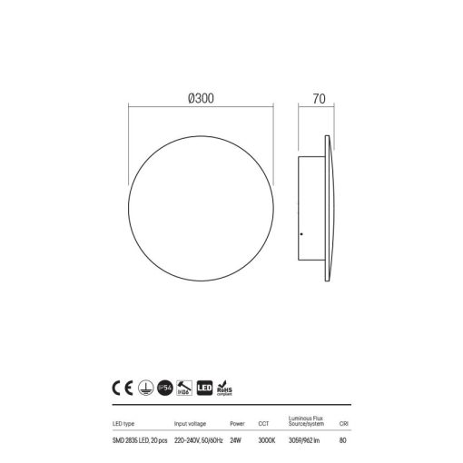  Redo OUT Kültéri fali lámpa 90541 TANIT