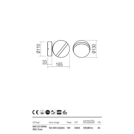  Redo OUT Kültéri fali lámpa 90556 MAGNUS