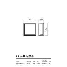  Redo OUT Kültéri mennyezeti lámpa 90565 QUADRIS