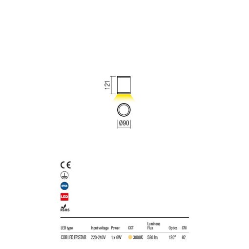 Redo OUT Kültéri mennyezeti lámpa 9063 Eta