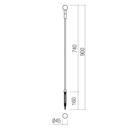 Redo Kültéri leszúrható lámpa 90654 TORCH