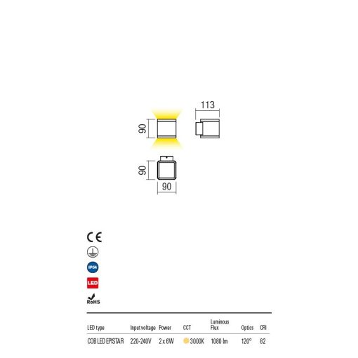 Redo OUT Kültéri fali lámpa 9067 Beta