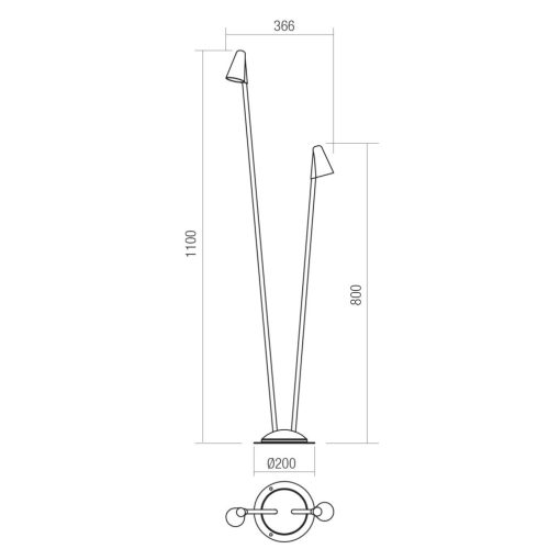 Redo Kültéri leszúrható lámpa 90713 NIVALIS