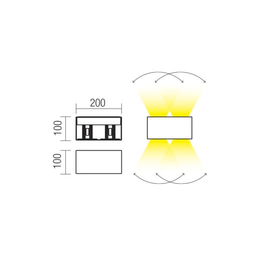 Redo Kültéri fali lámpa 90757 VARY
