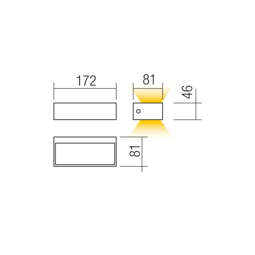 Redo Kültéri fali lámpa 90778 LAMPRIS