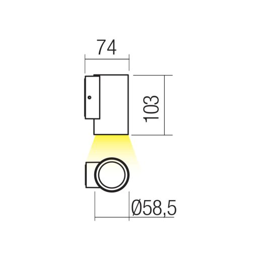 Redo Kültéri fali lámpa 90806 RAM