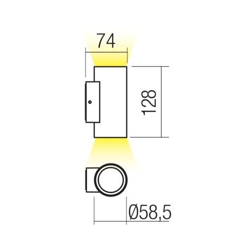 Redo Kültéri fali lámpa 90808 RAM
