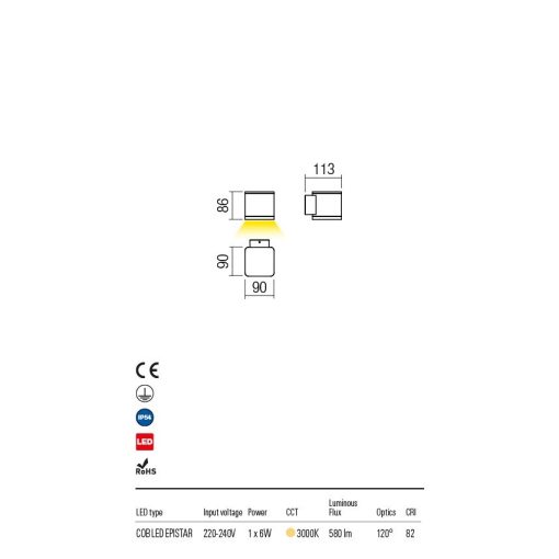 Redo OUT Kültéri fali lámpa 9080 Beta