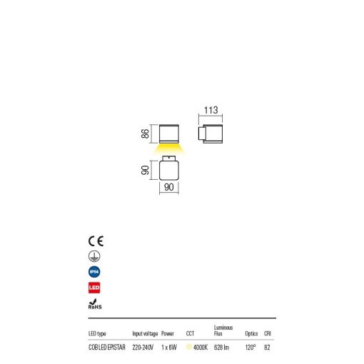 Redo OUT Kültéri fali lámpa 9081 Beta