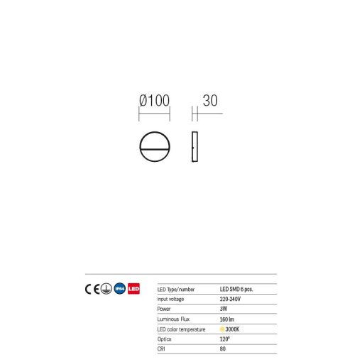 Redo OUT Kültéri fali lámpa 9149 EVEN