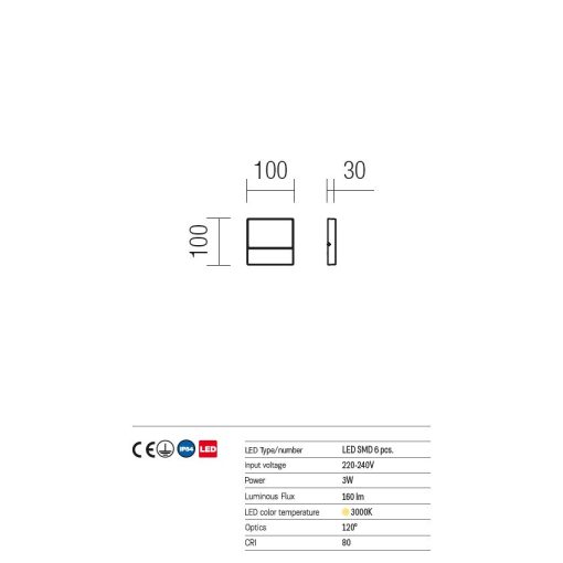 Redo OUT Kültéri fali lámpa 9151 EVEN