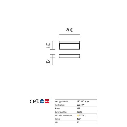 Redo OUT Kültéri fali lámpa 9153 EVEN