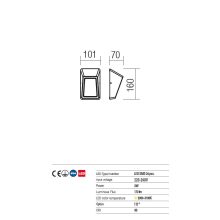 Redo OUT Kültéri fali lámpa 9165 ARGES
