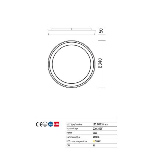 Redo OUT Kültéri mennyezeti lámpa 9184 BEZEL