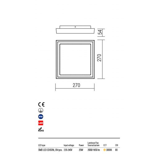 Redo OUT Kültéri mennyezeti lámpa 9188 BEZEL