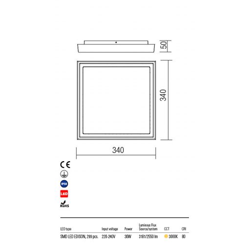 Redo OUT Kültéri mennyezeti lámpa 9189 BEZEL