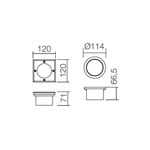 Redo SML Kültéri földbe süllyesztett lámpa 9237 LOKKI