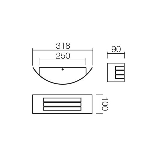 Redo SML Kültéri fali lámpa 9357 LINEA