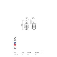Redo OUT Kültéri fali lámpa 9498 Claut