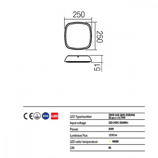 Redo OUT Kültéri mennyezeti lámpa 9545 TWILL