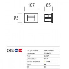 Redo OUT Kültéri falba süllyesztett lámpa 9546 INNER