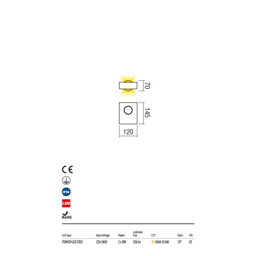 Redo OUT Kültéri fali lámpa 9569 Eris