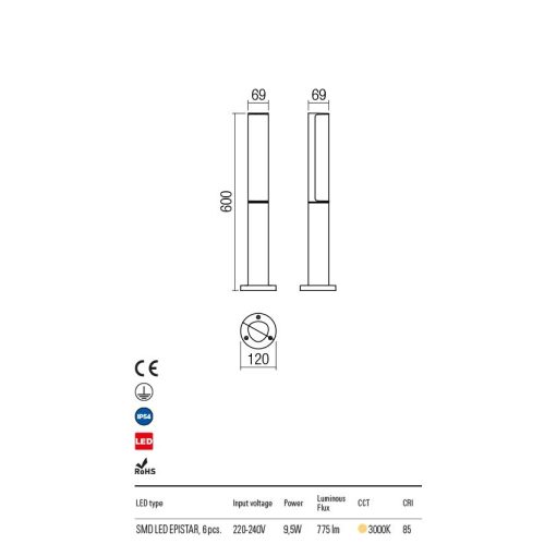 Redo OUT Kültéri álló lámpa 9588 Troll